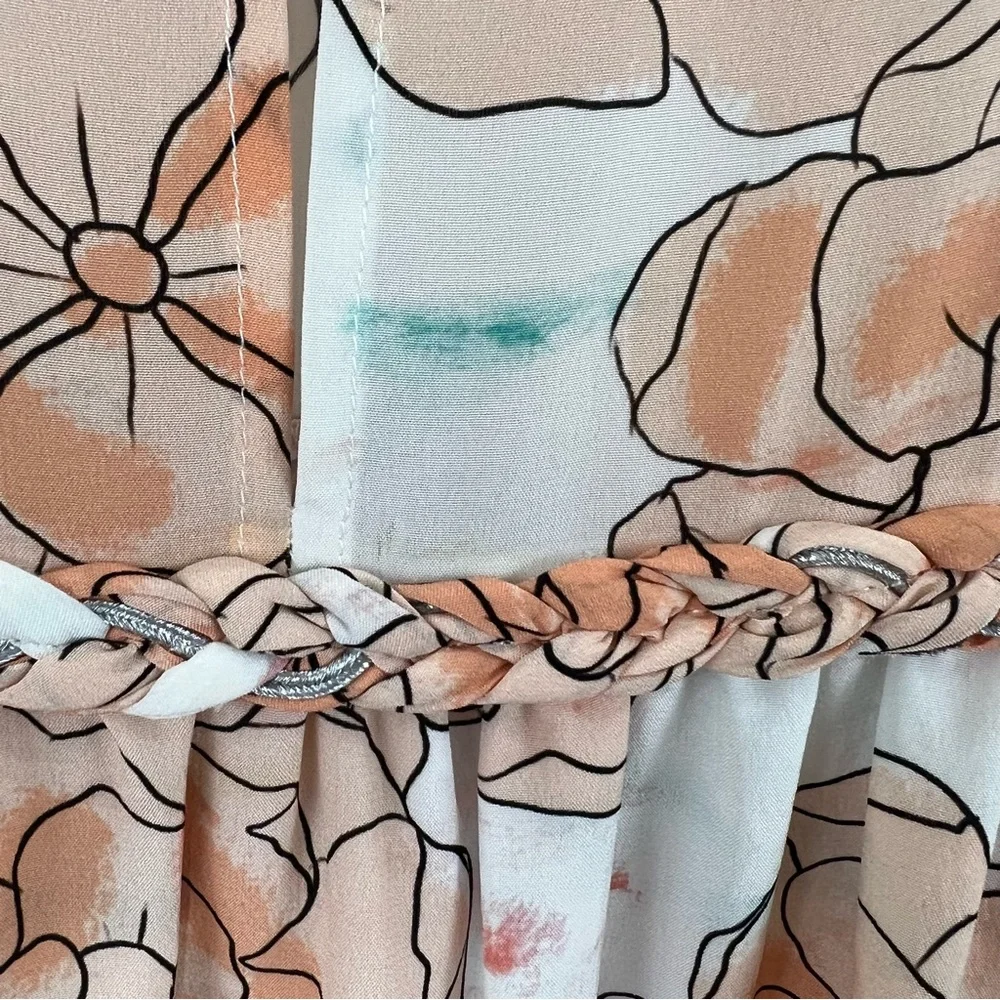 DYVNA Silk Watercolor Floral Print Short Sleeve Shift Dress Size 12 Dainty Flowy - Picture 12 of 16